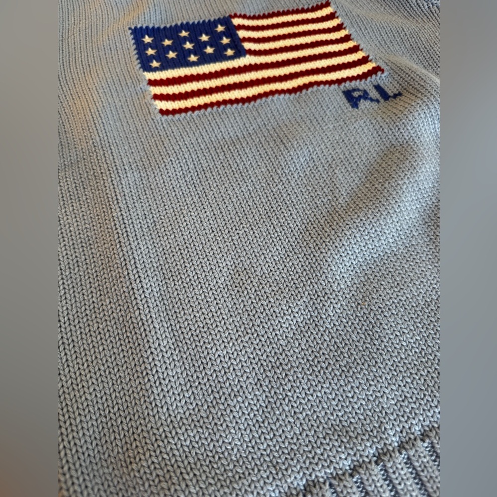NWT Polo by Ralph Lauren Women’s Blue Flag Sweater (medium) - Picture 3 of 8